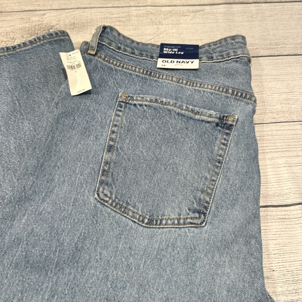 Women’s Old Navy Sky-Hi Wide Leg extra high rise jeans size 14 - Picture 2 of 15
